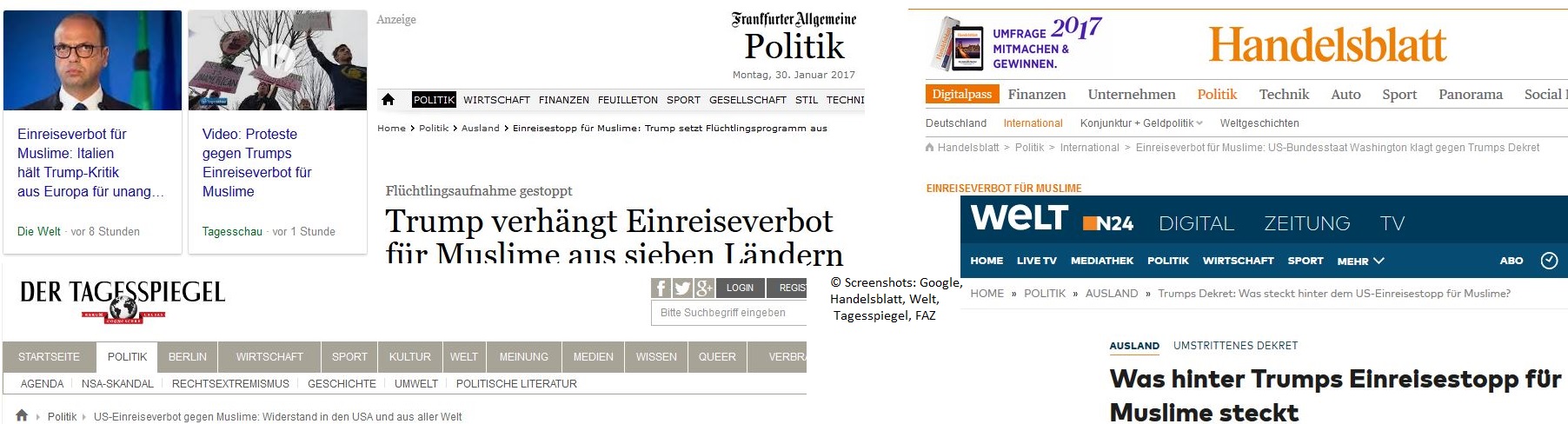 Screenshots diverser Medien