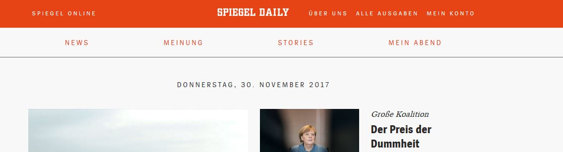 Screenshot Spiegel Daily