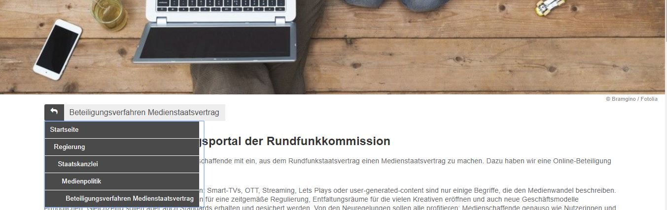 Formular auf der Website